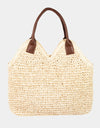 Fame Straw Braided Faux Leather Strap Shoulder Bag