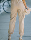 Tied High Waist Cargo Joggers