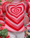 Heart Mock Neck Long Sleeve Sweater