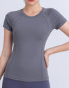 Round Neck Short Sleeve Active Top