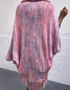 Open Front Fringe Hem Poncho