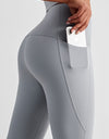 Wide Waistband Sports Leggings with Side Pockets