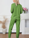 Round Neck Top and Drawstring Pants Lounge Set