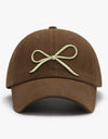 Bow Embroidered Cotton Baseball Cap