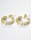 Inlaid Zircon C-Hoop Earrings