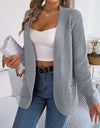 Open Front Long Sleeve Cardigan with Pockets