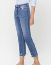 Lovervet High Rise Raw Hem Straight Jeans