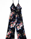 Floral Spaghetti Strap Wide Leg Jumpsuit with Pockets