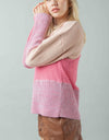 VERY J Color Block Long Sleeve Sweater