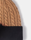 Contrast Tie-Dye Cable-Knit Cuffed Beanie