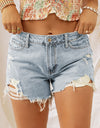 Distressed Denim Shorts