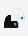 Letter N Patch Cuffed Knit Beanie