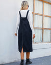 Denim Overall Dress with Pocket