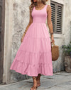 Smocked Scoop Neck Sleeveless Tank Dress