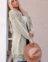 Woven Right Heathered Open Front Longline Cardigan