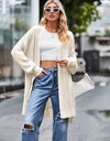 Open Front Dropped Shoulder Longline Cardigan