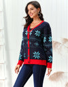 Snowflake Pattern Button Down Cardigan