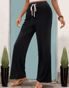 Drawstring High Waist Straight Pants