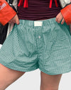 Plaid Elastic Waist Shorts