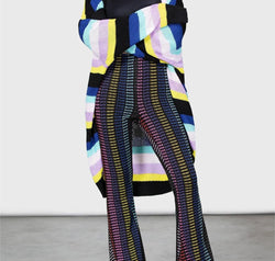 Striped Open Front Long Sleeve Cardigan