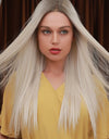 13*2" Lace Front Wigs Synthetic Long Straight 26" Heat Safe 150% Density