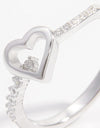 925 Sterling Silver Zircon Heart Ring