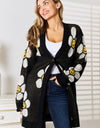 Floral Button Down Longline Cardigan