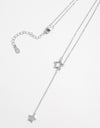 925 Sterling Silver Zircon Star Drop Necklace