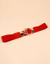 Circle Shape Buckle Zinc Alloy Buckle PU Leather Belt