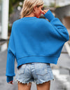 Round Neck Drop Shoulder Long Sleeve Sweater