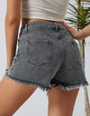 Asymmetrical Distressed Denim Shorts