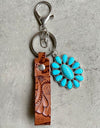 Turquoise Genuine Leather Key Chain