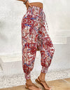 Tied Printed High Waist Pants