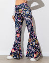 Floral High Waist Flare Leg Pants