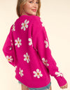 Haptics Full Size Daisy Floral Button Down Long Sleeve Cardigan