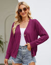 Button Down Ribbed Trim Cardigan