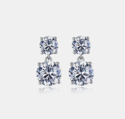 10 Carat Moissanite 925 Sterling Silver Earrings