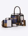 4-Piece Color Block PU Leather Bag Set