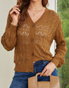 Openwork V-Neck Cardigan