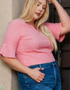 Plus Size V-Neck Half Sleeve Blouse