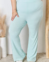 RISEN Full Size High Waist Ultra Soft Knit Flare Pants