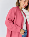 Open Front Dropped Shoulder Cardigan