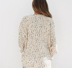 Multicolored Open Front Cardigan