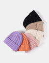 Mixed Knit Cuff Beanie