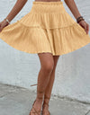 Smocked Waist Frill Trim Skirt