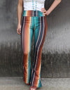 High Waist Striped Bootcut Pants