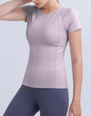 Round Neck Short Sleeve Active Top