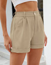 Roll Trim Half Elastic Waist Shorts