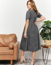 And The Why  Full Size Washed Chambray Midi Dress