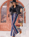 Striped Flare Leg Pants